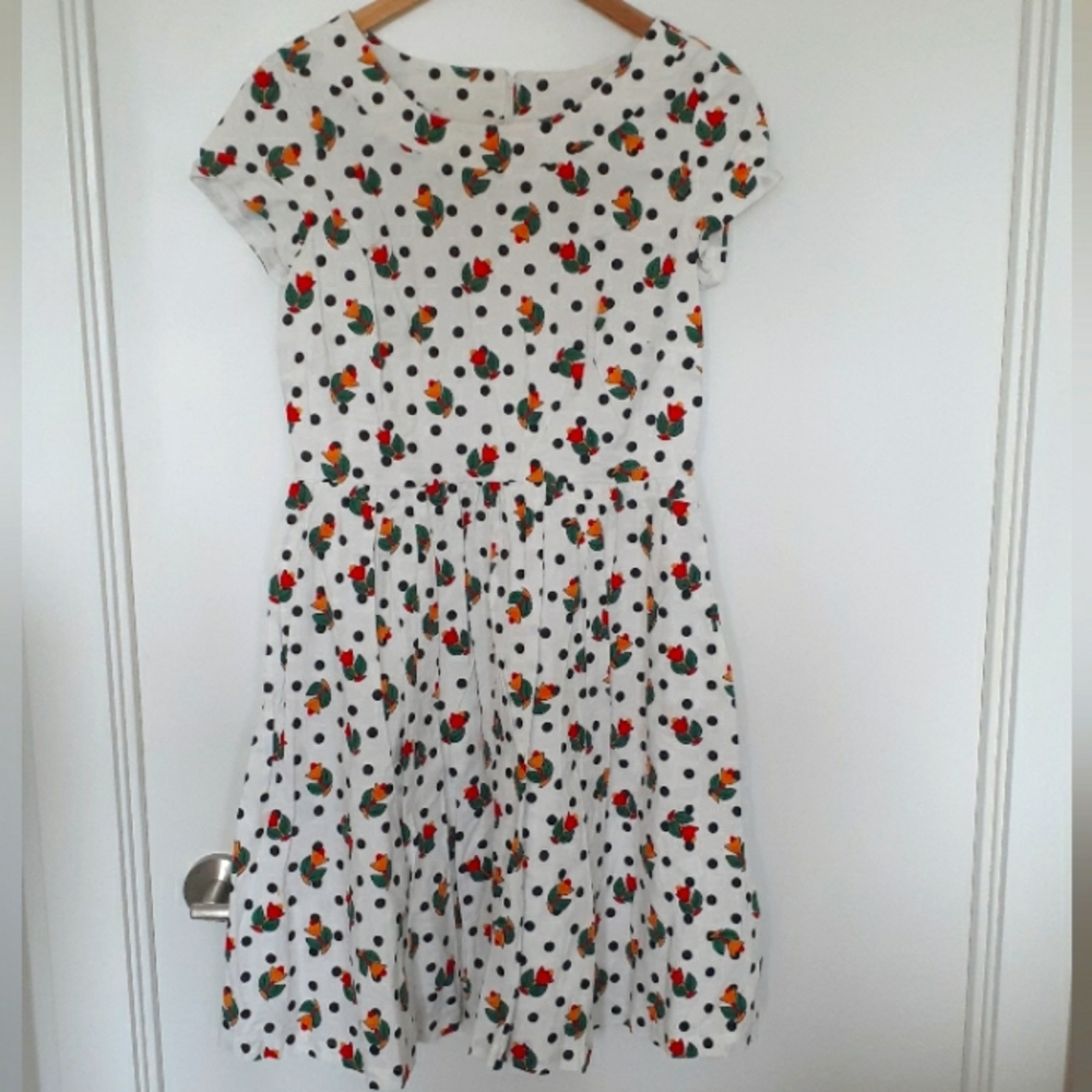 Bea & Dot by Modcloth Vintage Floral Poka Dot Dress